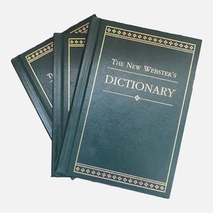 Vintage 1993 Green Webster’s Desk Reference Library Set Dictionary Thesaurus